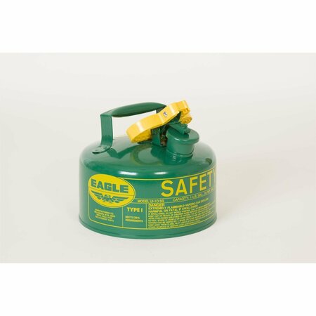 EAGLE SAFETY CANS, Metal - Green Oils or Combustibles, CAPACITY: 1 Gal. UI10SG